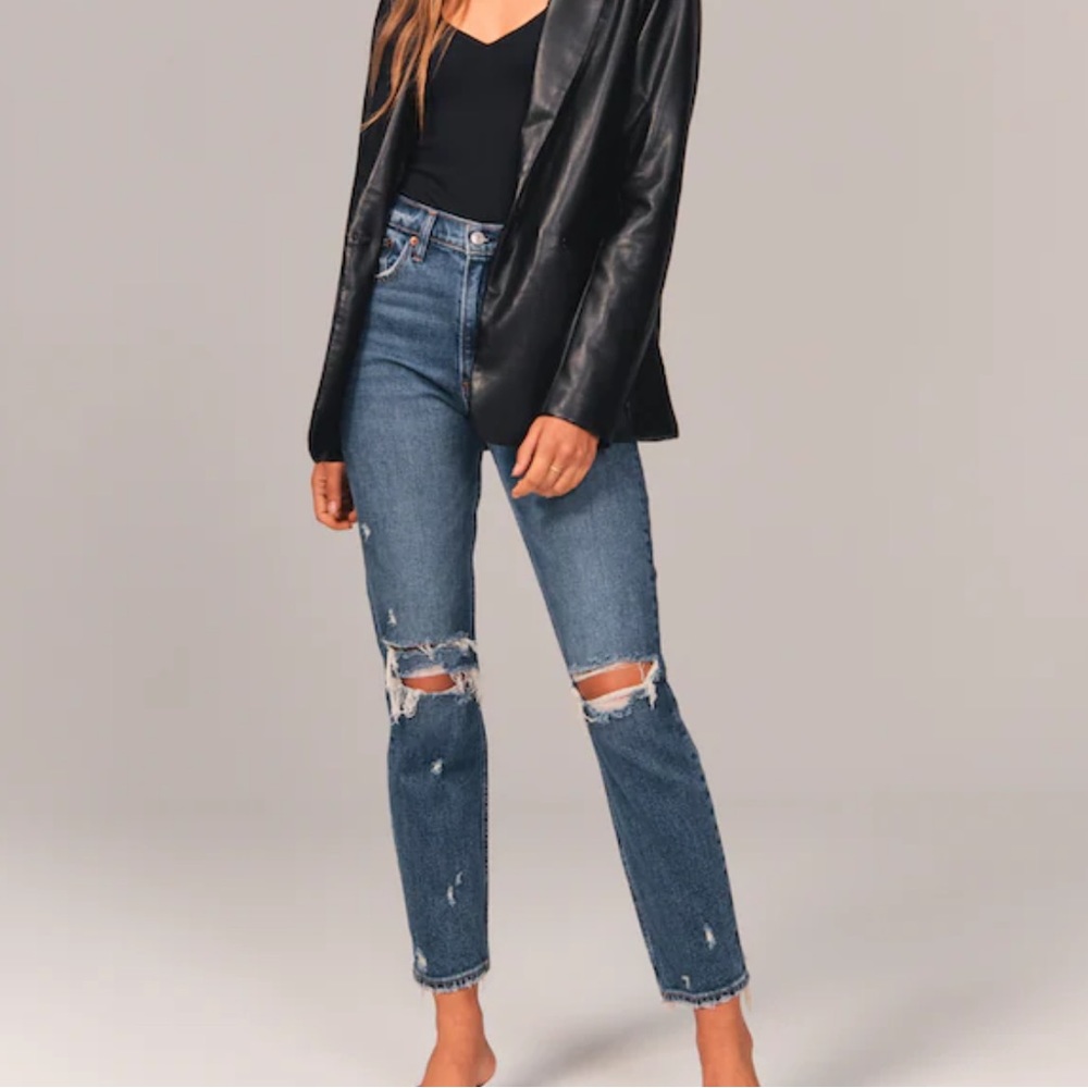 Abercrombie & Fitch Blue Cropped Jeans